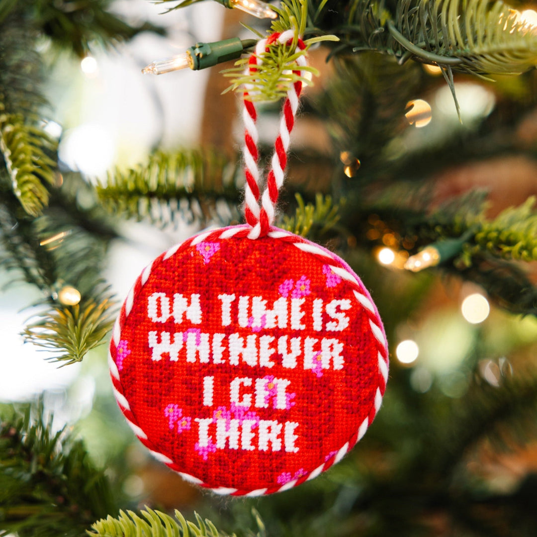 Needlepoint Ornament - On Time