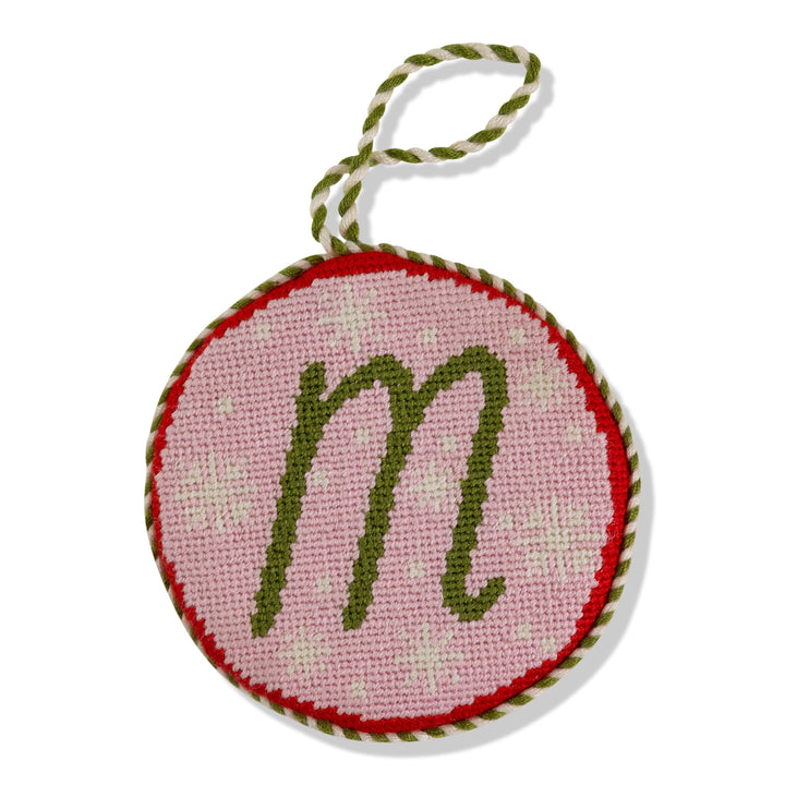 Needlepoint Monogram Ornament - M