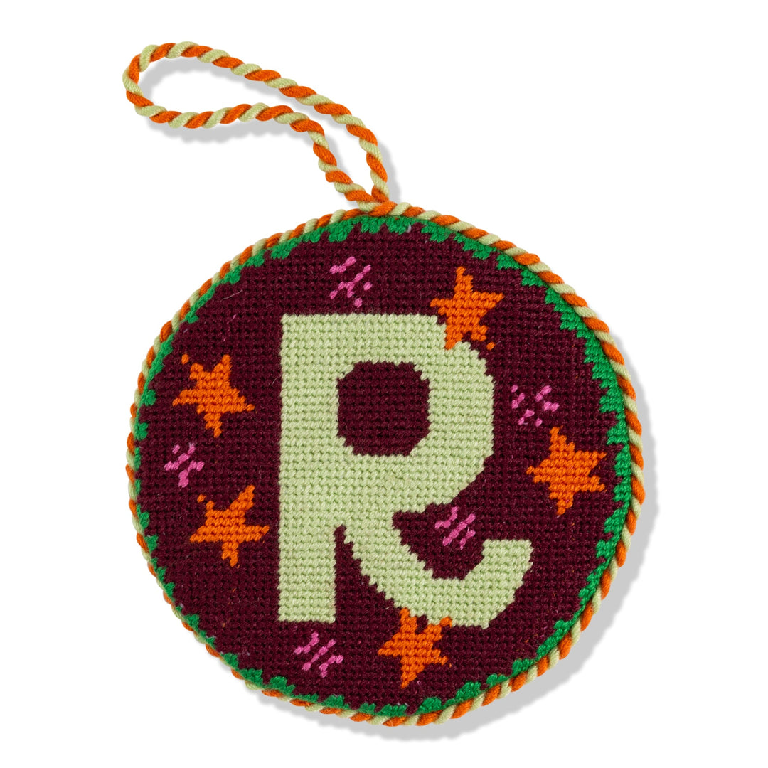 Needlepoint Monogram Ornament - R