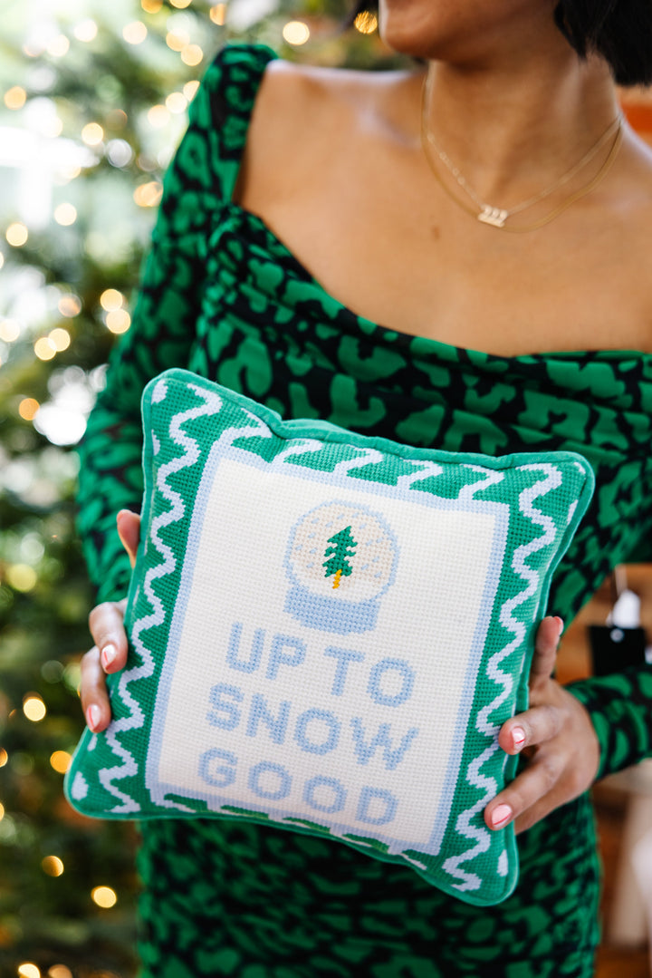 Up to Snow Good Needlepoint Pillow
