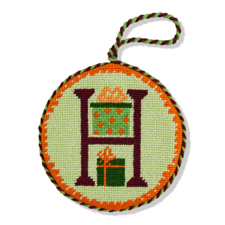 Needlepoint Monogram Ornament - H