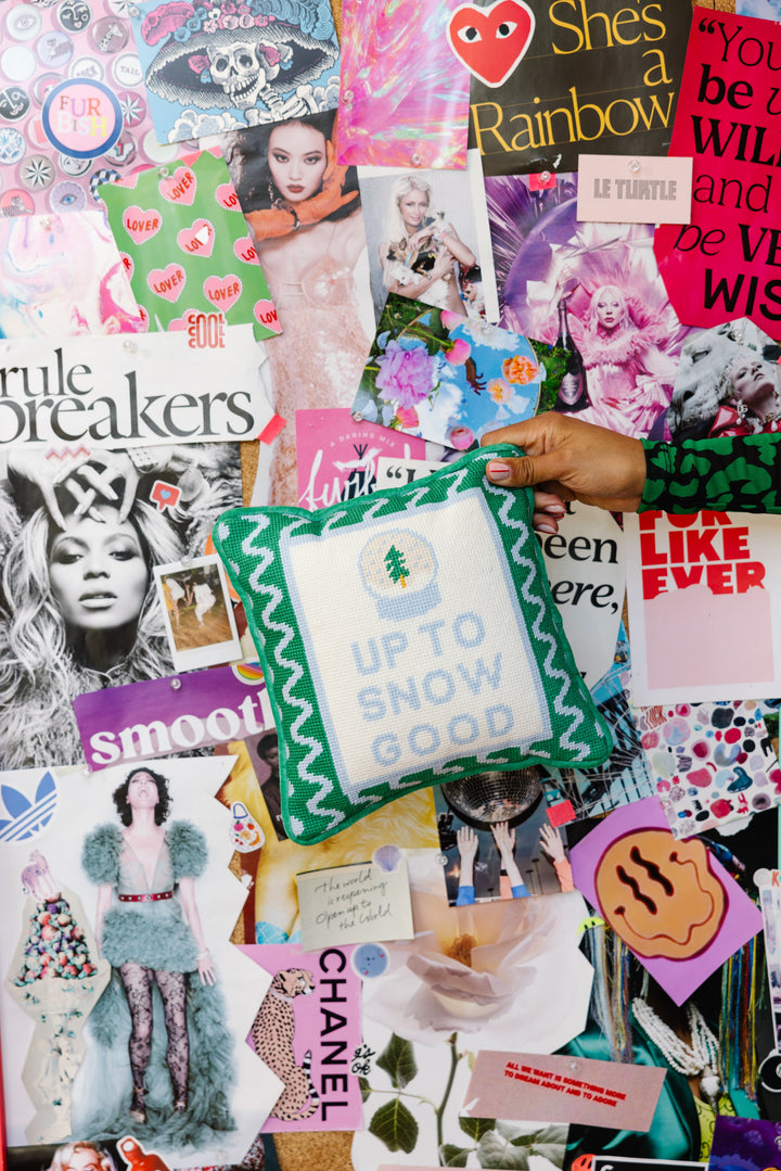 Up to Snow Good Needlepoint Pillow
