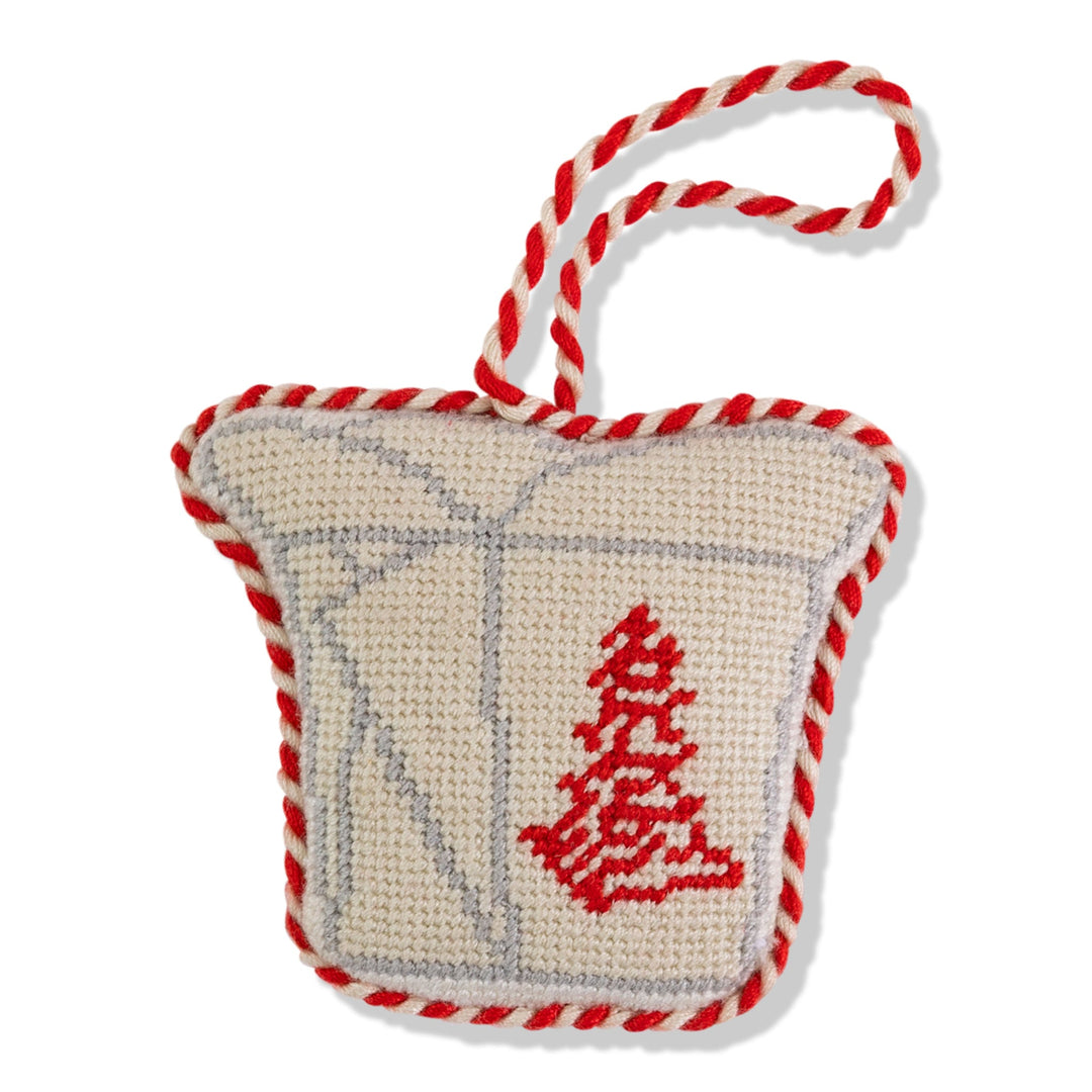 Needlepoint Icon Ornament - Chinese Takeout Box