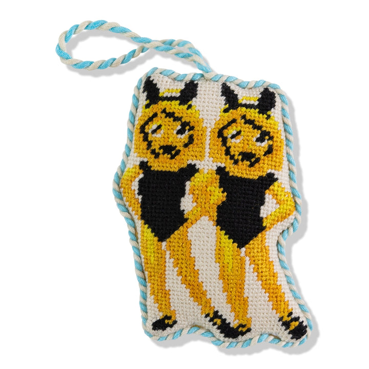 Needlepoint Icon Ornament - Twinning Emoji