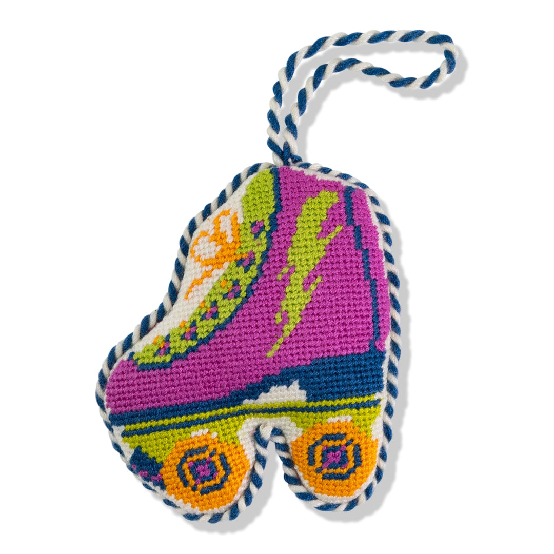Needlepoint Icon Ornament - Roller Skate