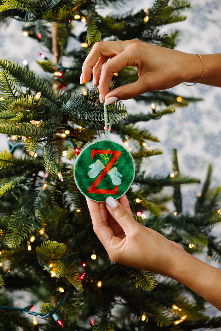 Needlepoint Monogram Ornament - Z