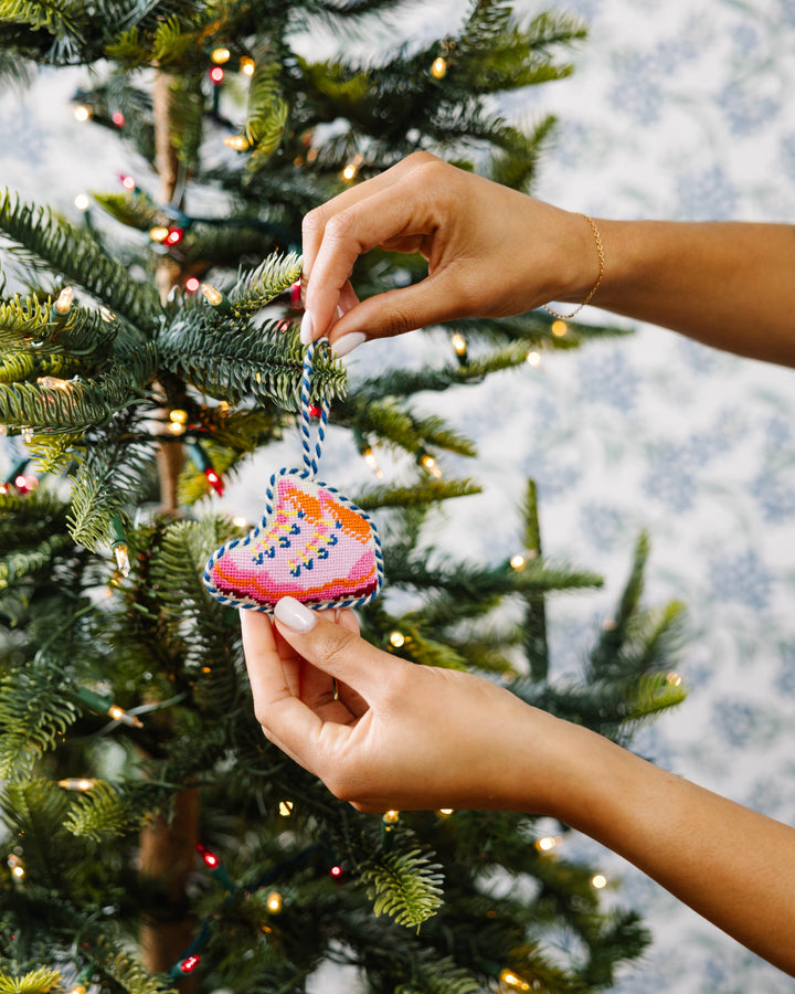 Needlepoint Icon Ornament - Snow Boots