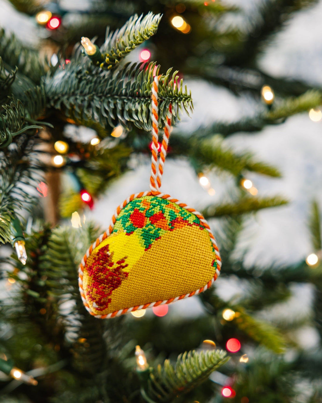 Needlepoint Icon Ornament - Taco