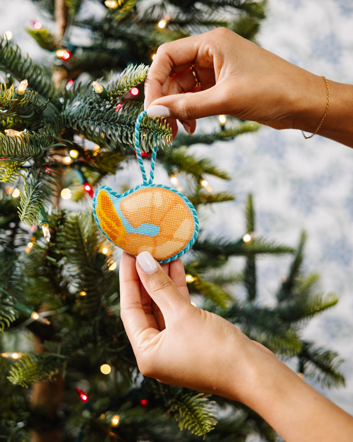 Needlepoint Icon Ornament - Cocktail Shrimp