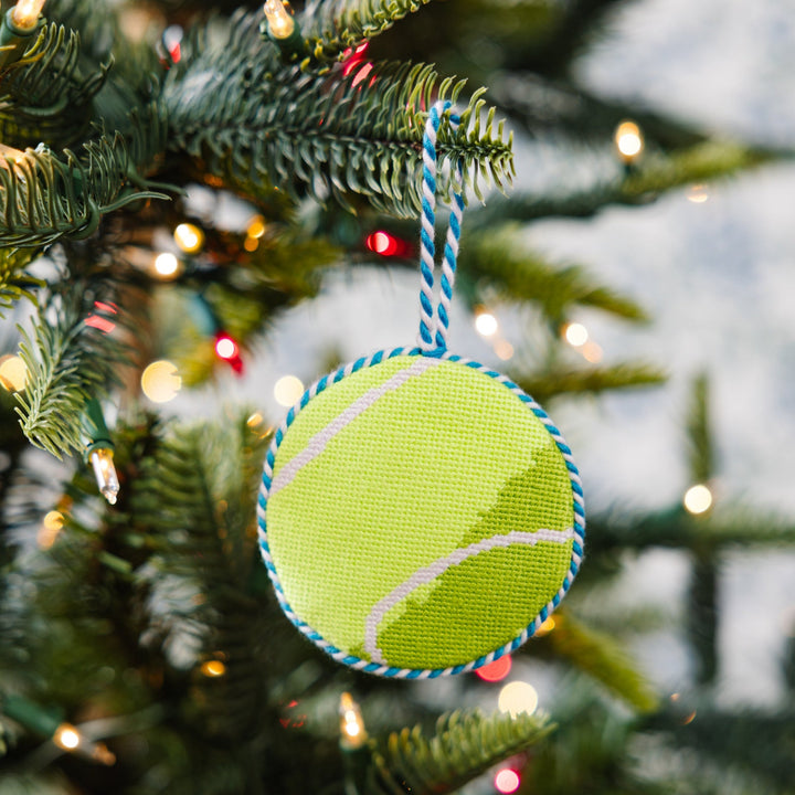 Needlepoint Icon Ornament - Tennis Ball