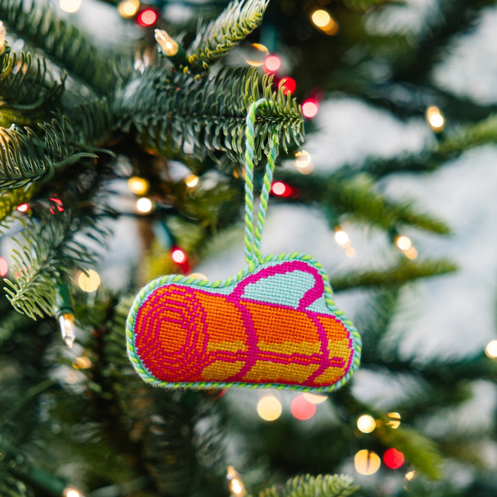 Needlepoint Icon Ornament - Yoga Mat