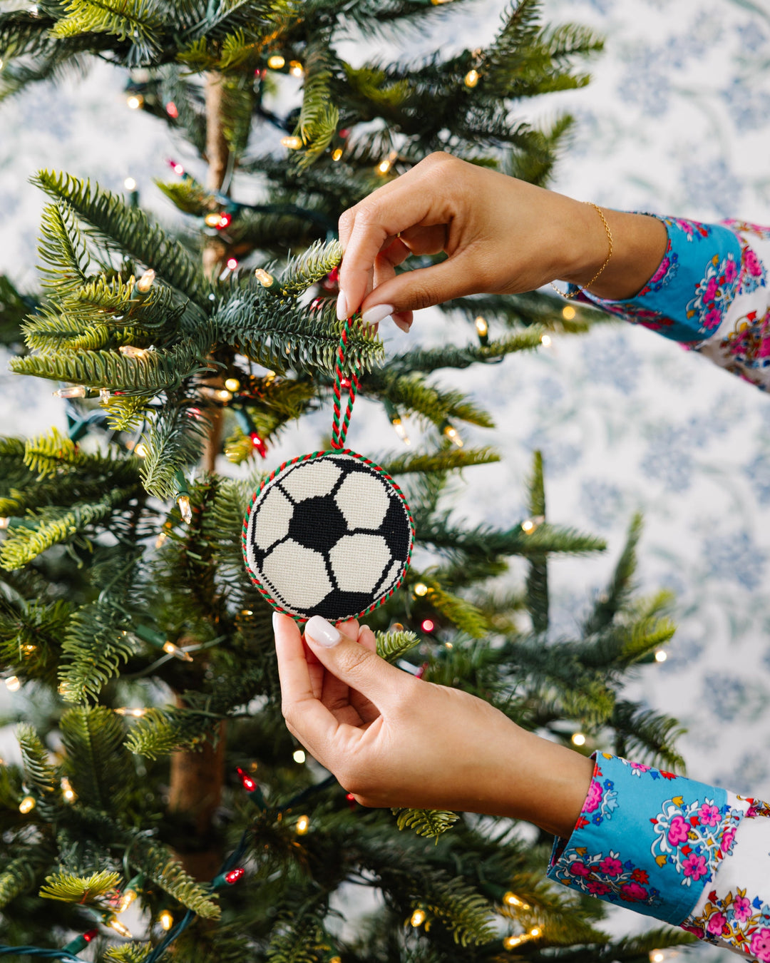 Needlepoint Icon Ornament - Soccer Ball