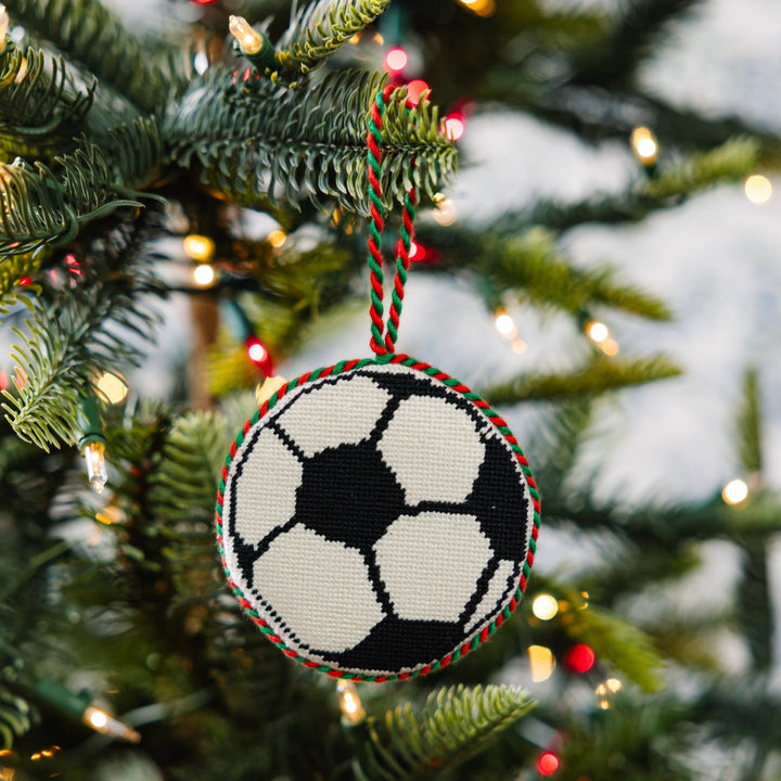 Needlepoint Icon Ornament - Soccer Ball