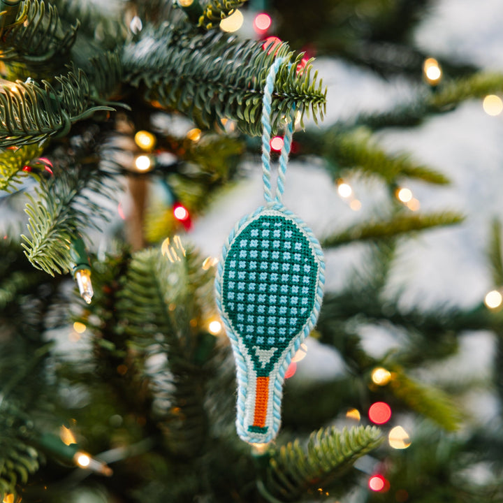 Needlepoint Icon Ornament - Tennis Racket