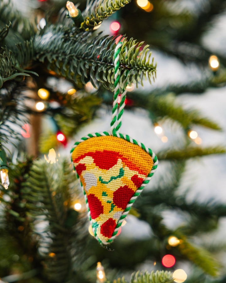 Needlepoint Icon Ornament - Pizza Slice