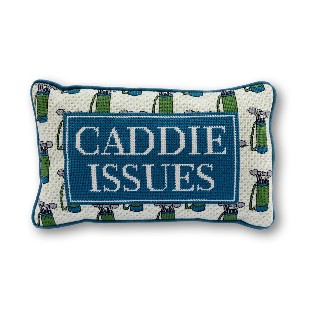 Caddie Issues Needlepoint Pillow