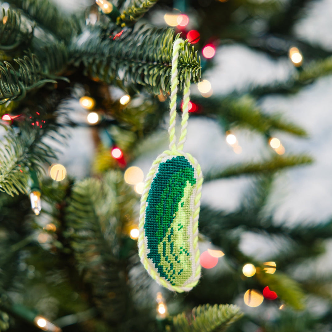 Needlepoint Icon Ornament - Pickle