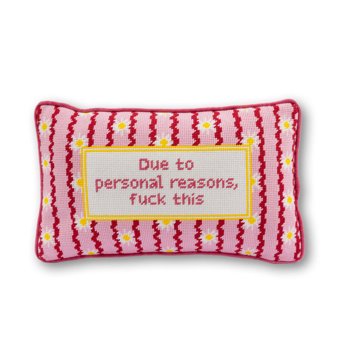 F This Needlepoint Pillow