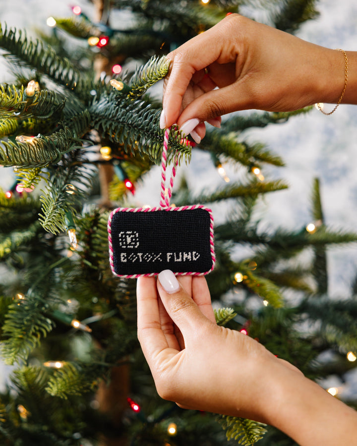 Needlepoint Icon Ornament - Black Card