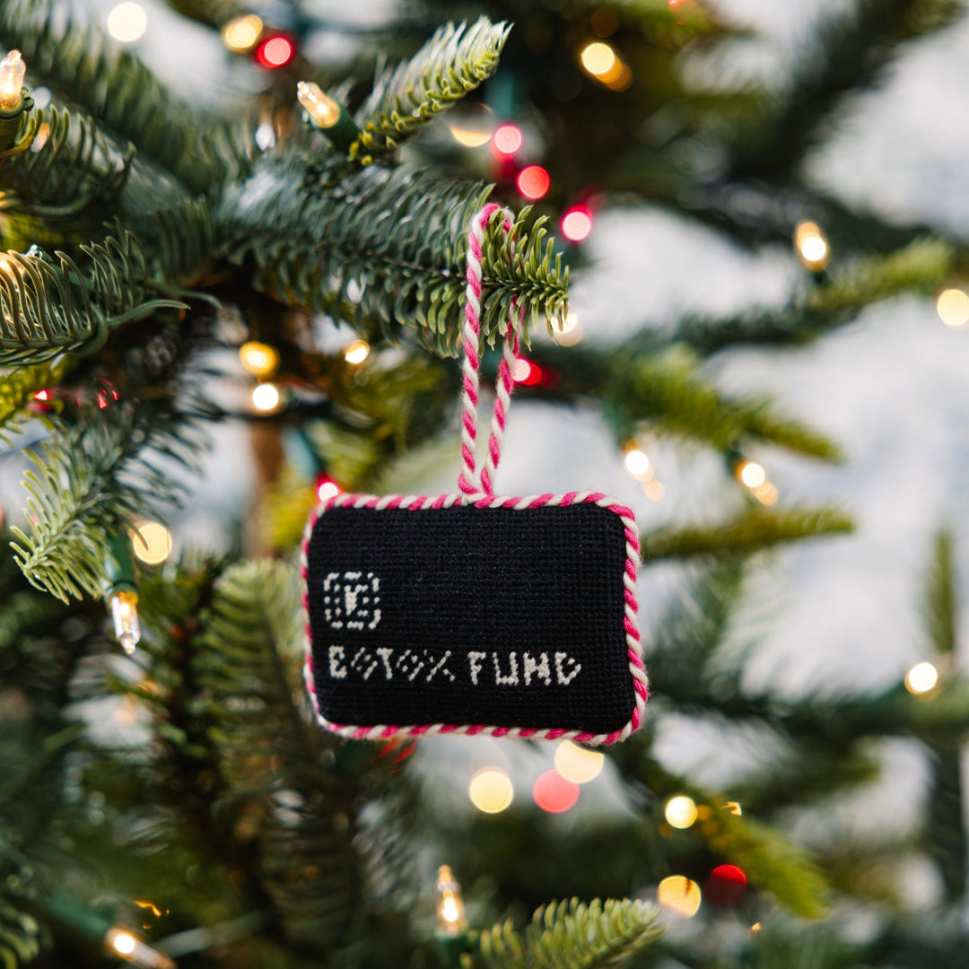 Needlepoint Icon Ornament - Black Card