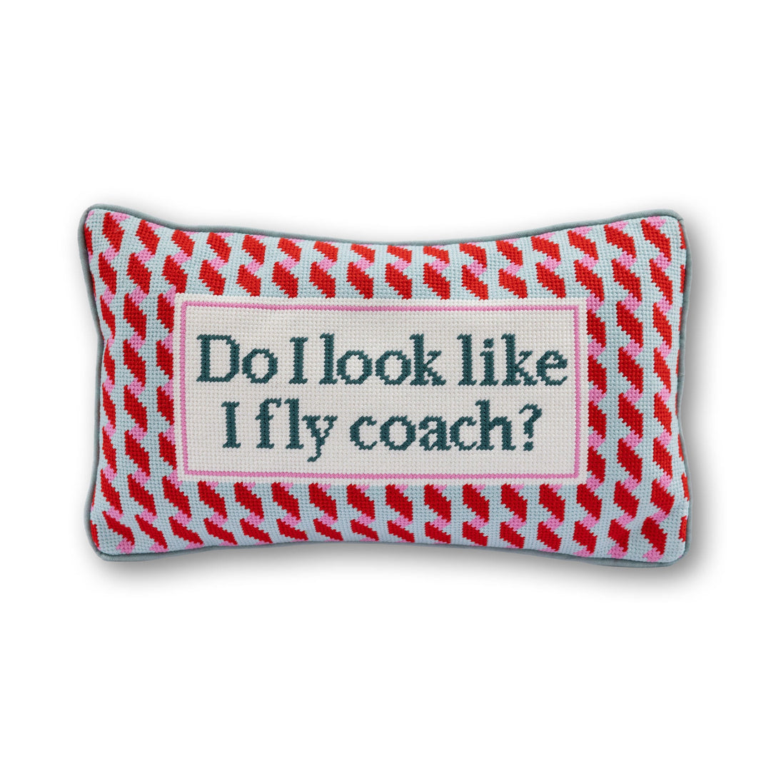 Fly Coach Needlepoint Pillow