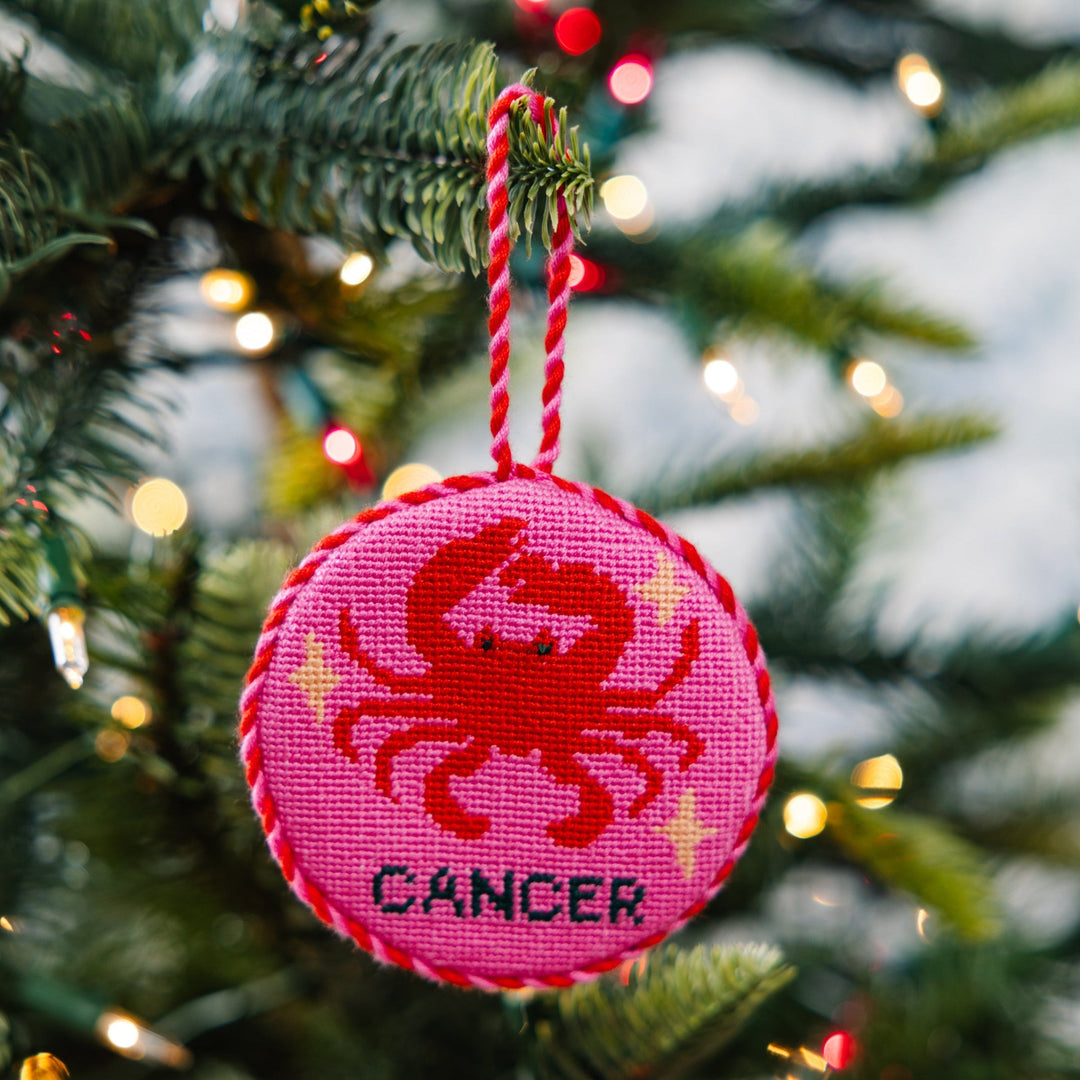Needlepoint Zodiac Ornament - Cancer