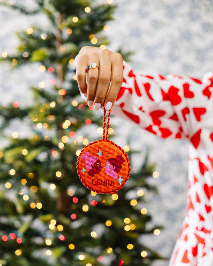 Needlepoint Zodiac Ornament - Gemini
