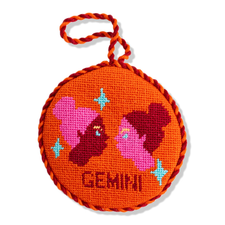 Needlepoint Zodiac Ornament - Gemini