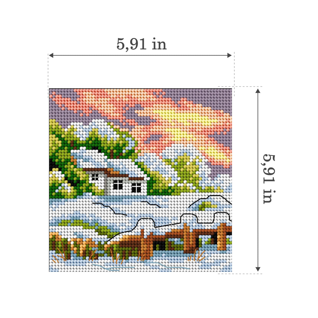 Gobelin canvas for halfstitch without yarn Four Seasons - Winter 2589D
