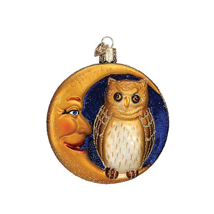 Owl In Moon Ornament