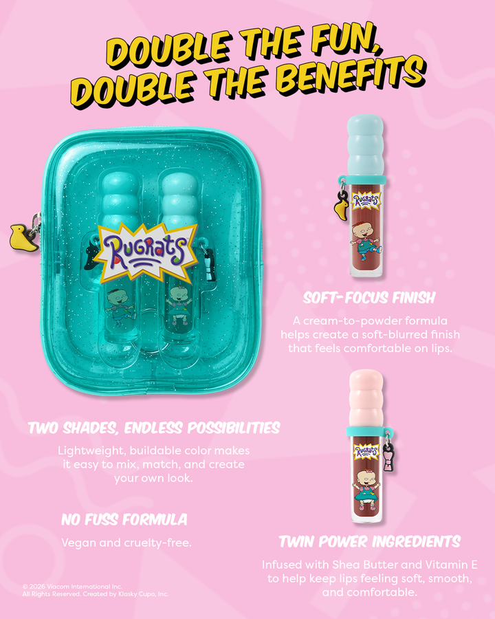Rugrats | Double Trouble - 2 PC Blurring Lip Tint with Cosmetic Bag