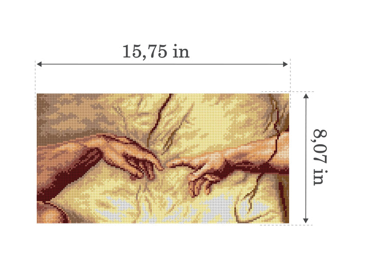 Gobelin canvas for halfstitch without yarn after Michelangelo - The Creation of Adam 2736J