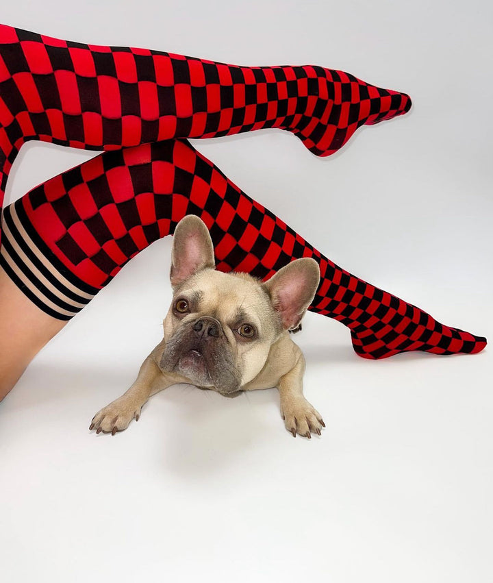 Game Day! - Red & Black Thigh-Highs