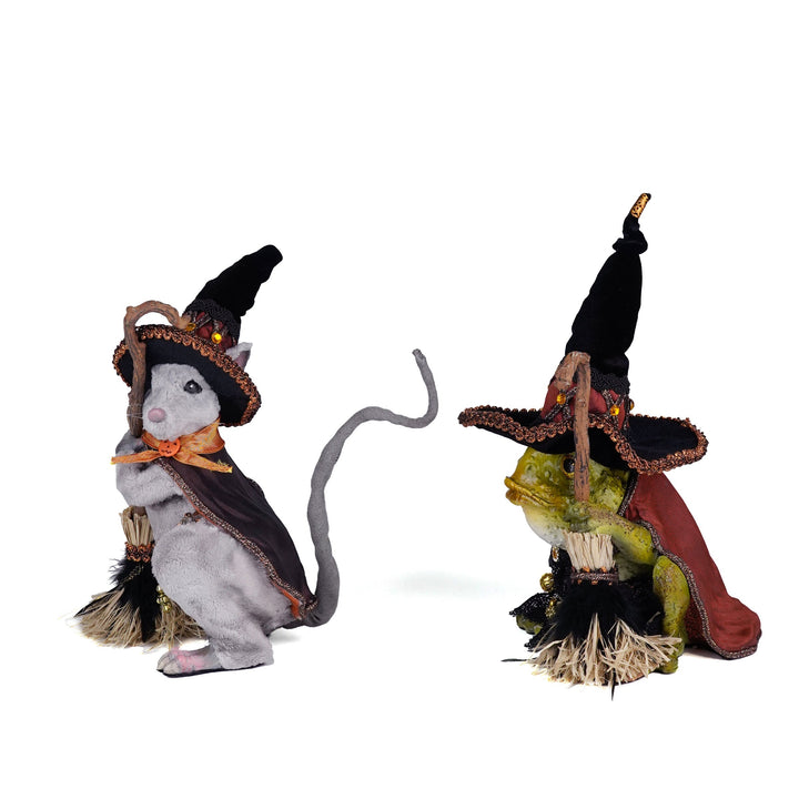 Witching Hour Rat and Frog Witches Assortment of 2 | Halloween Decor | Katherine's Collection