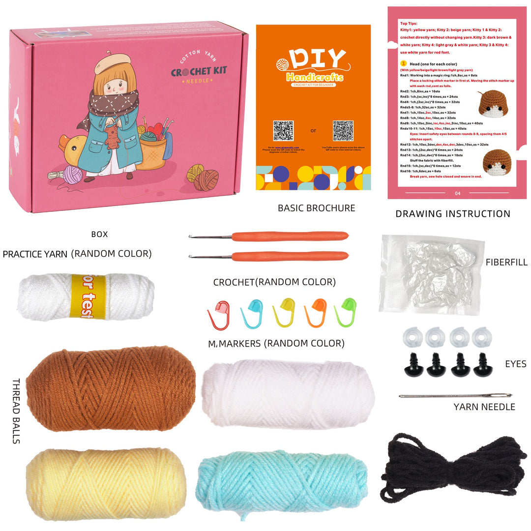Cats Amigurumi DIY Crochet Kit Wizardi F07N8-M124