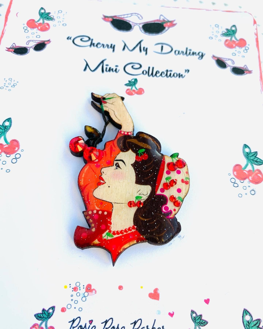 Cherry My Darling Mini Brooch by Rosie Rose Parker