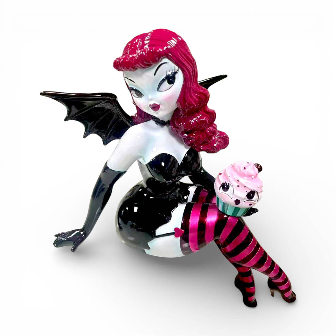 28" Bat Girl Shelf Sitter w/Cupcake by Miss Fluff