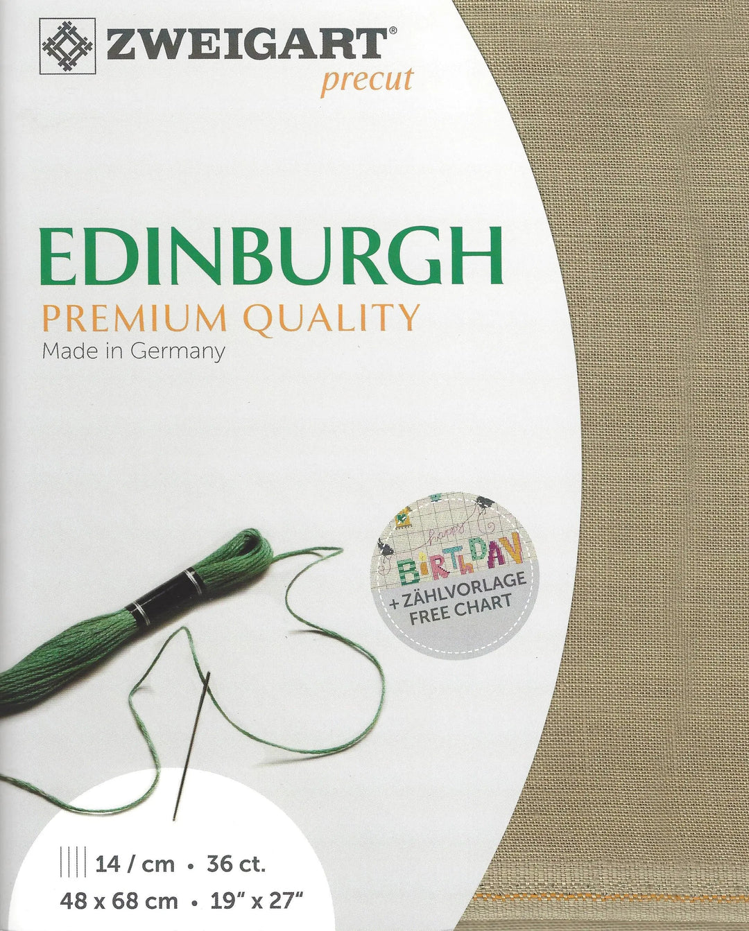 Precut Edinburgh 36 count Summer Khaki 3217/323