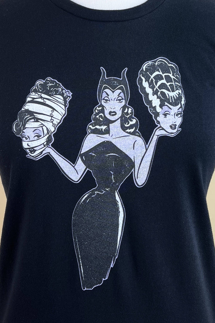 Mind Your Head Fitted Tee in Black - SMALL