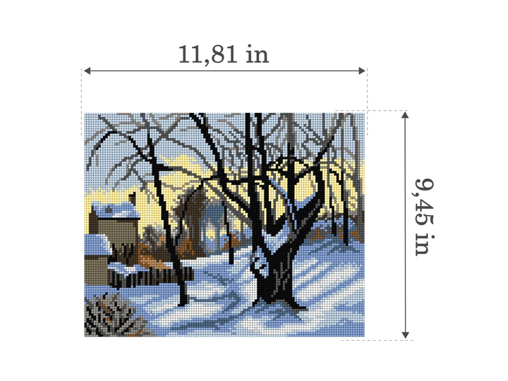 Gobelin canvas for halfstitch without yarn after Camille Pissarro - Louveciennes 3497H