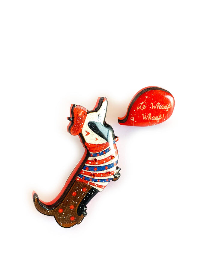 Bonjour Pierre French Dog Brooch by Rosie Rose Parker
