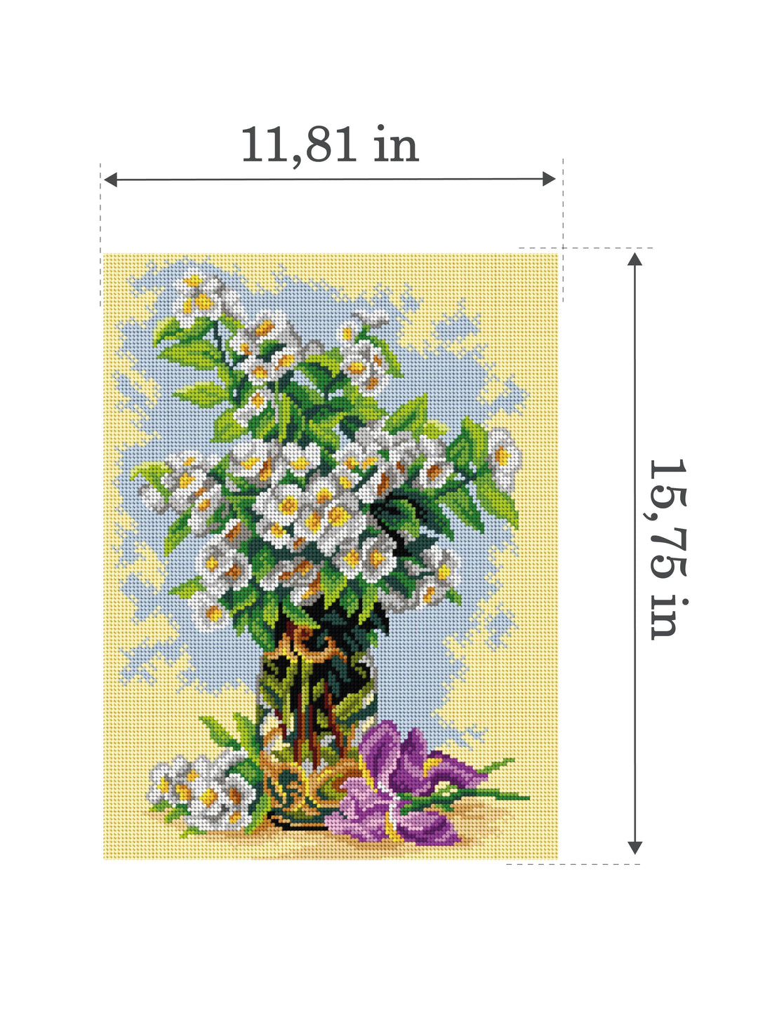 Gobelin canvas for halfstitch without yarn after Paul de Longpre - Summer Flowers 3507J