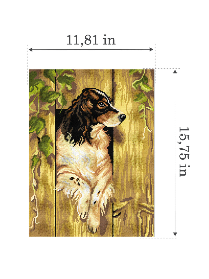 Gobelin canvas for halfstitch without yarn after Alexander Pope - The Brook Hill Dog 3541J