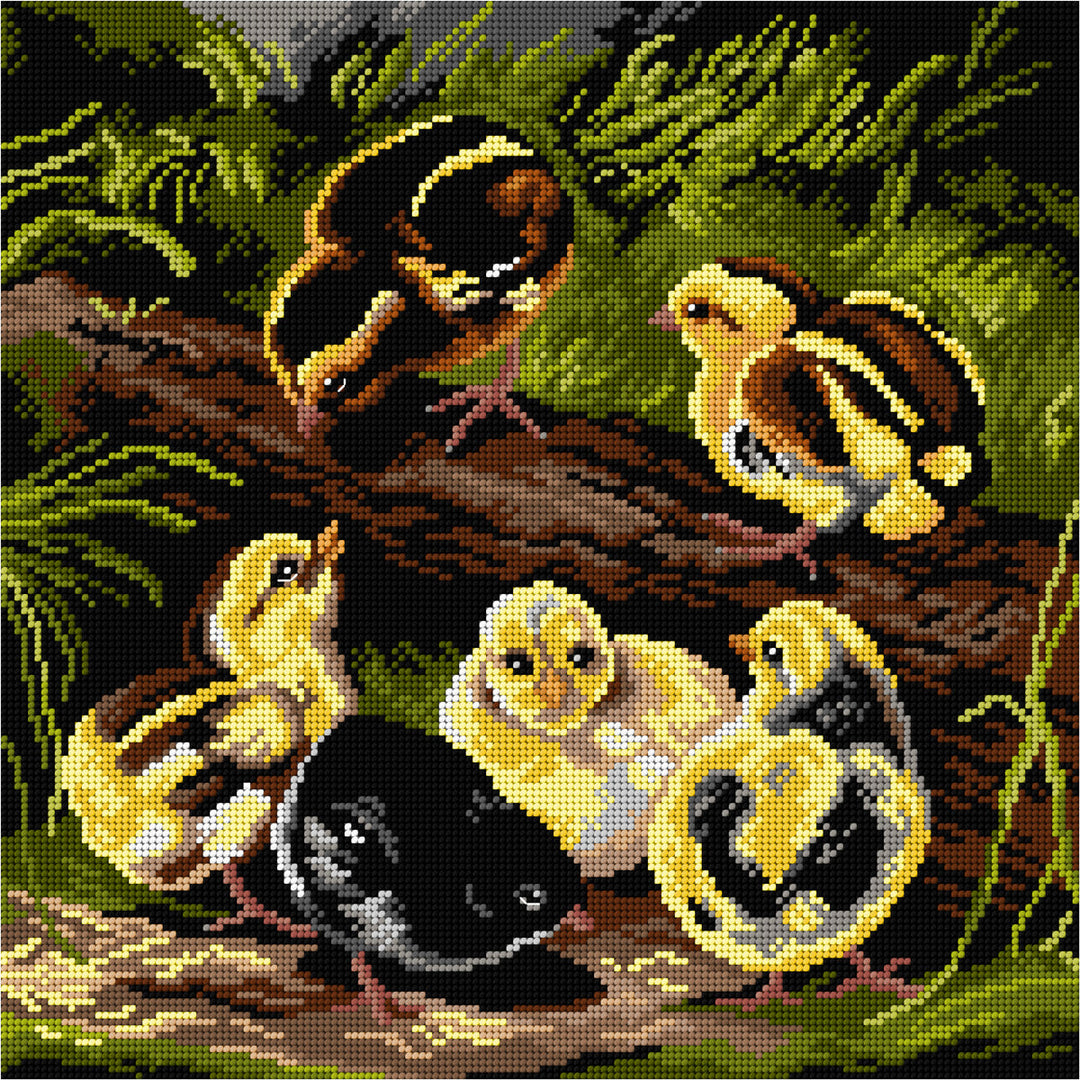 Needlepoint canvas for halfstitch without yarn  after Arthur Fitzwilliam Tait - Chicks 3572L