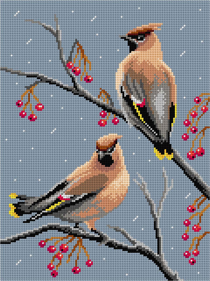 Birds - Waxwings Gobelin Canvas for Half Stitch by Orchidea 3592J