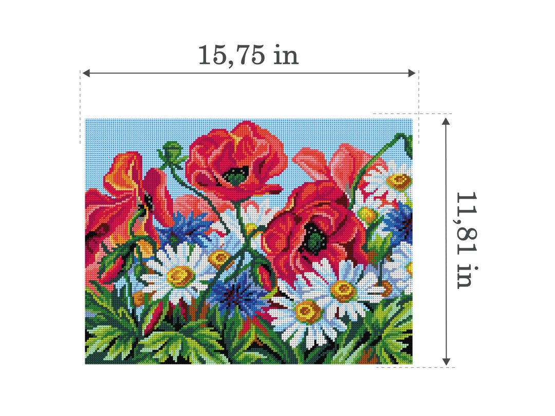 Wildflowers Gobelin Canvas for Half Stitch by Orchidea 3598J