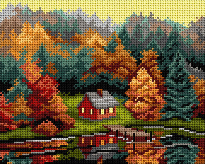 Autumn Landscape Gobelin Canvas for Half Stitch by Orchidea 3600H