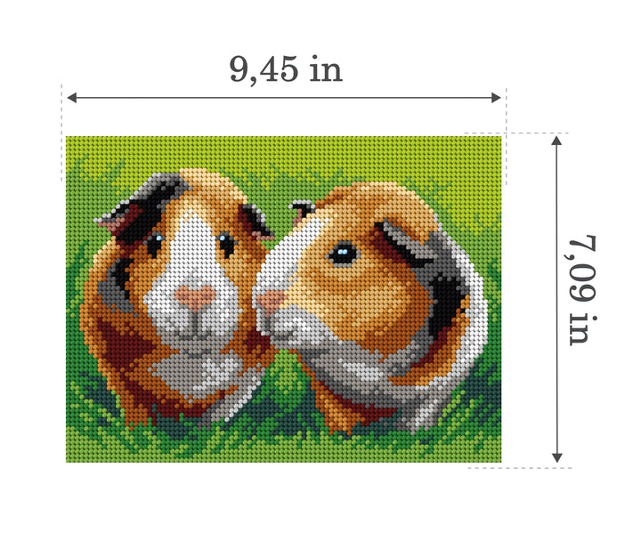 Guinea Pigs Gobelin Canvas for Half Stitch by Orchidea 3615F