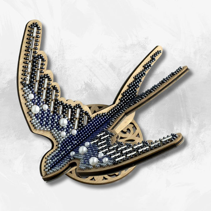 Wooden Bead Embroidery Kit – “Swallow” FLK-583