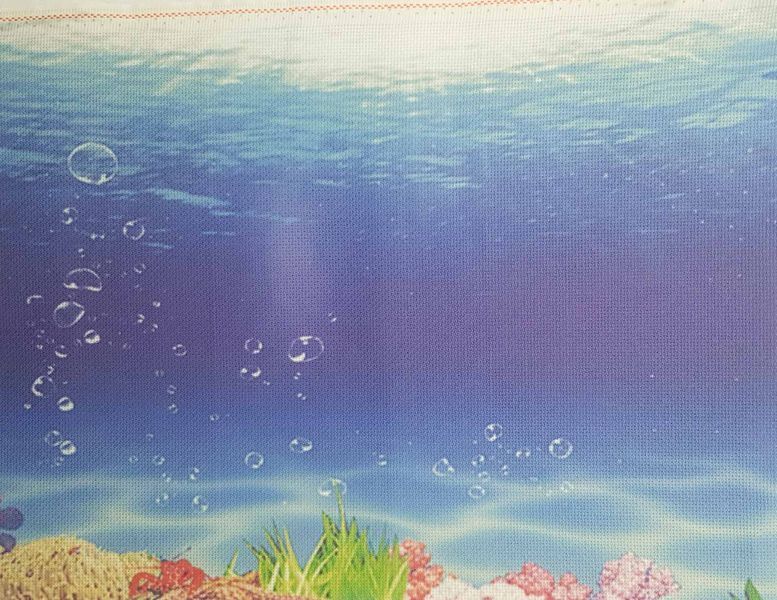 Ocean Depths Designer Printed AIDA Fabric. Canvas for embroidery with an applied background  KF-1135A